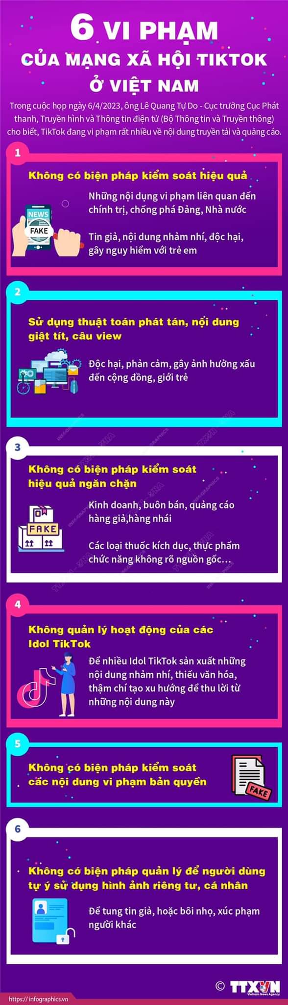 6 vi phạm của mạng xã hội Tiktok ở Việt Nam